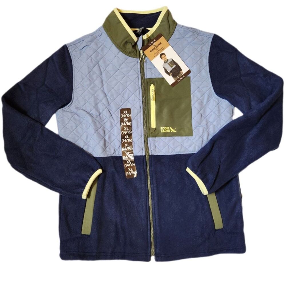 Eddie Bauer Kids Polar Fleece Jacket – XL (14/16) – Peacoat Blue